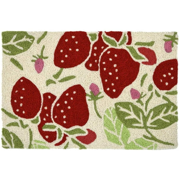 Jellybean Strawberry Fields Indoor/Outdoor Machine Washable 20 x 30 Accent Rug Jellybean Strawberry Fields Indoor/Outdoor Machine Washable 20 x 30 Accent Rug